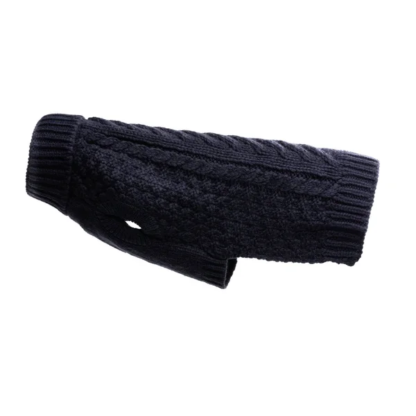 Fab Dog Super Chunky Turtleneck Dog Sweater, Black, 8x22
