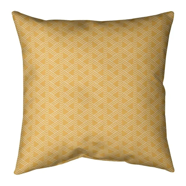 Warm Tones Classic Zig Zag Pattern Throw Pillow - 14 x 14 - Orange - Linen