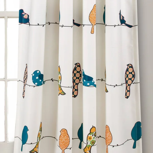 95x22 x 52x22 Rowley Birds Room Darkening Window Curtain - Lush Decor