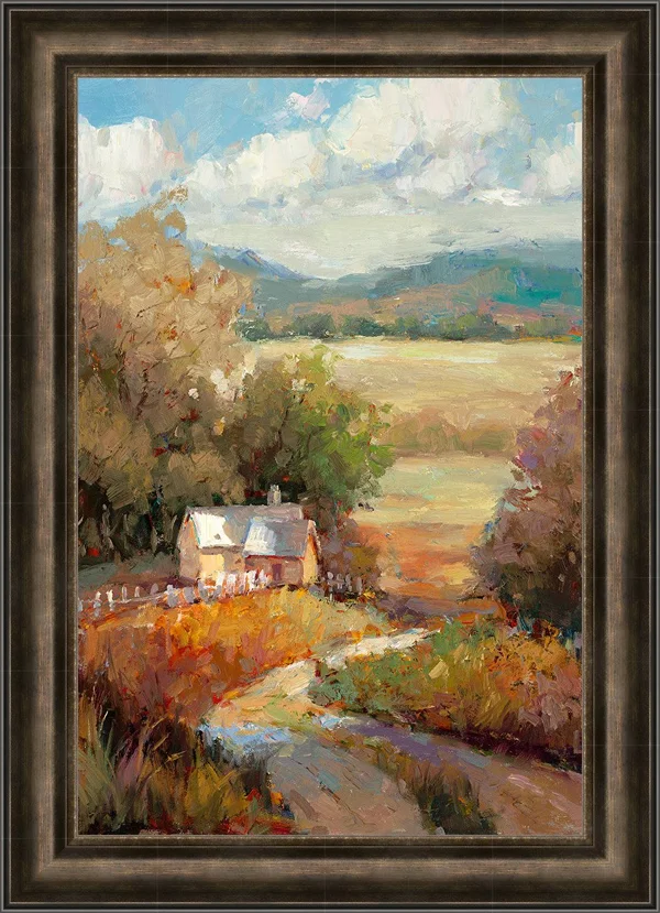 Ashton Wall D Cor Llc in Bloom & Landscape Rolling Hills Framed Painting Print