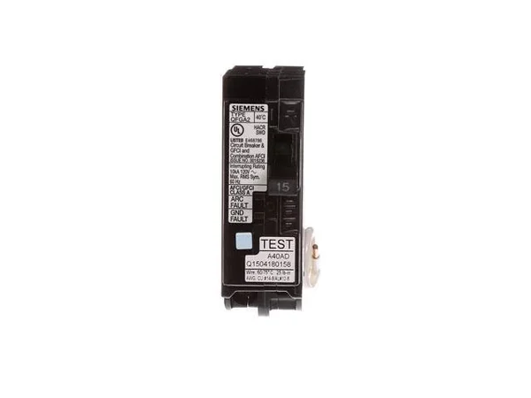 Siemens Q115DF 15-Amp AFCI/GFCI Dual Function Circuit Breaker - Plug on Load Center Style