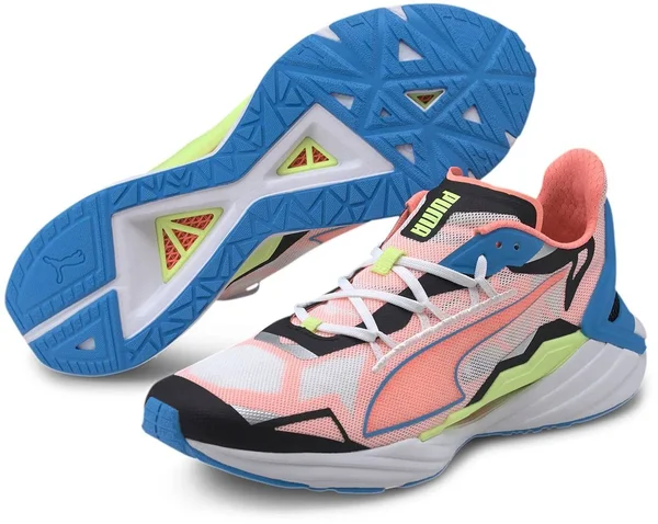 Puma UltraRide Men's Running Shoes, White/Nrgy Blue/Peach, 11.5
