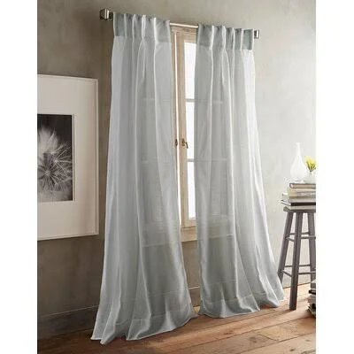 Paradox Solid Sheer Pinch Pleat Curtain Panels DKNY Curtain Color: Silver, Size per Panel: 35" W x 108" L