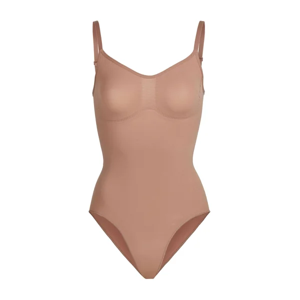 SKIMS Plus Size Sculpting Bodysuit W. Snaps, Brown, 4X/5X