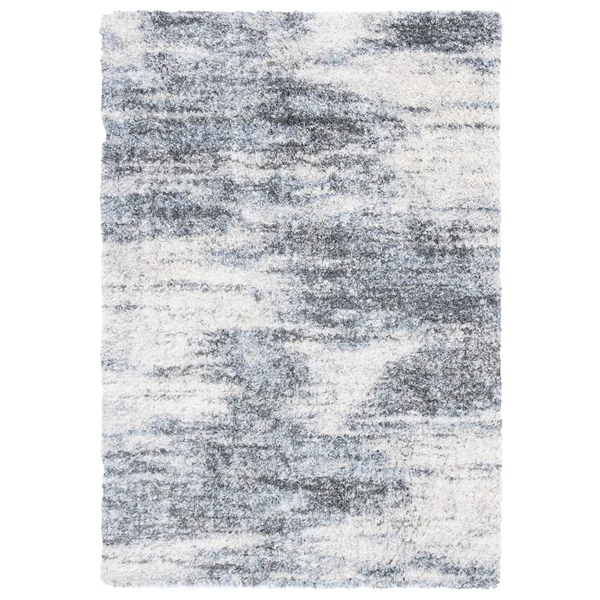 Safavieh Berber Shag Veena Abstract 1.25-Inch Thick Rug - 6&7x22 x 6&7x22 Round - Ivory/Grey