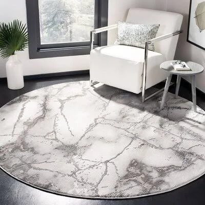 Coupland Abstract Gray Area Rug Orren Ellis Rug Size: Round 6&7x22