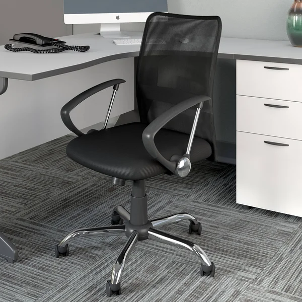 CorLiving Workspace Office Chair with Contoured Blue Mesh Back