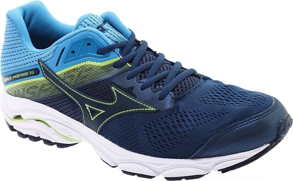 Men's Mizuno Wave Inspire 15 Running Shoe, Size: 16, Blue Wing Teal/Dress Blue