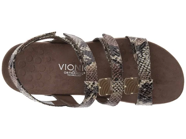 Vionic Women's Amber Adjustable Sandal Natural Snake 7 - M