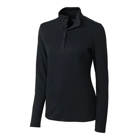 Adidas Cutter & Buck Women's Long sleeve Belfair Pima Half Zip - Black - XS