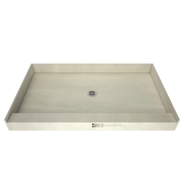Tile Redi P3642C-PVC 42x22 x 36x22 Single Threshold Shower Base with Drain Plate