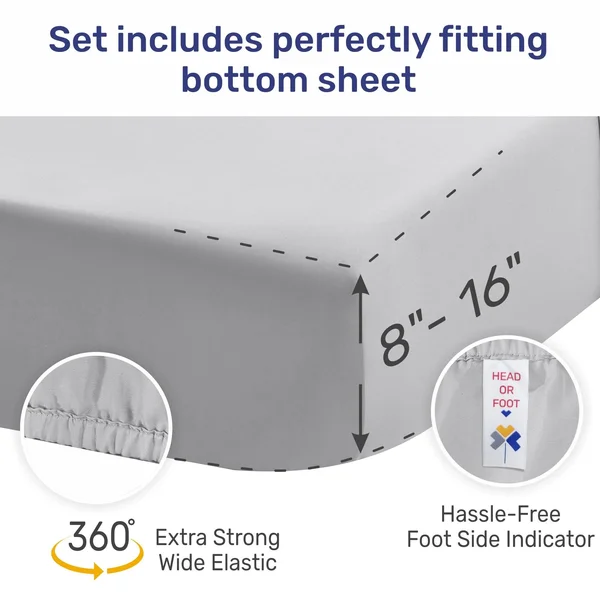 California Design den Cloud-Weight Silky Soft 500 Sateen, 100% Cotton Sheets Set, Cooling & Deep Pocket Fresh Navy Blue Sp