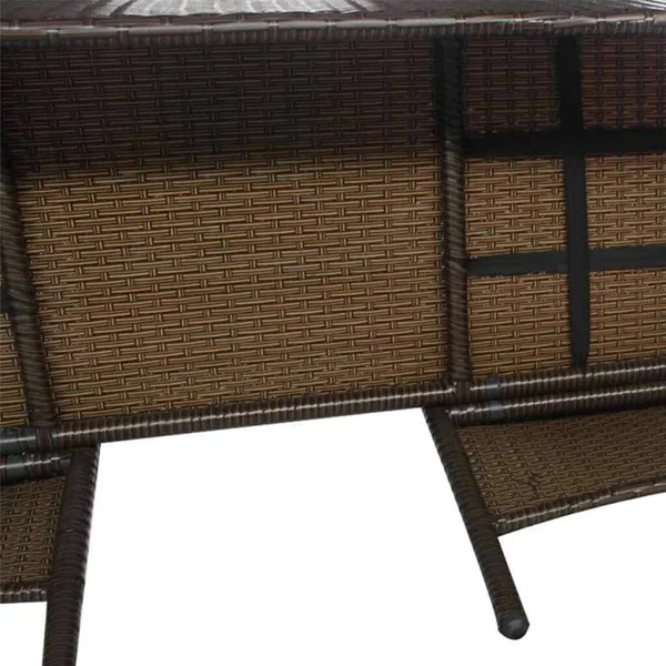 vidaXL 2-Seater Garden Sofa with Tea Table Poly Rattan Brown - 42843