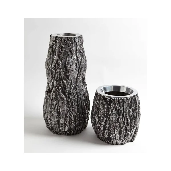 Global Views Oak Vase-Black Antique - Small