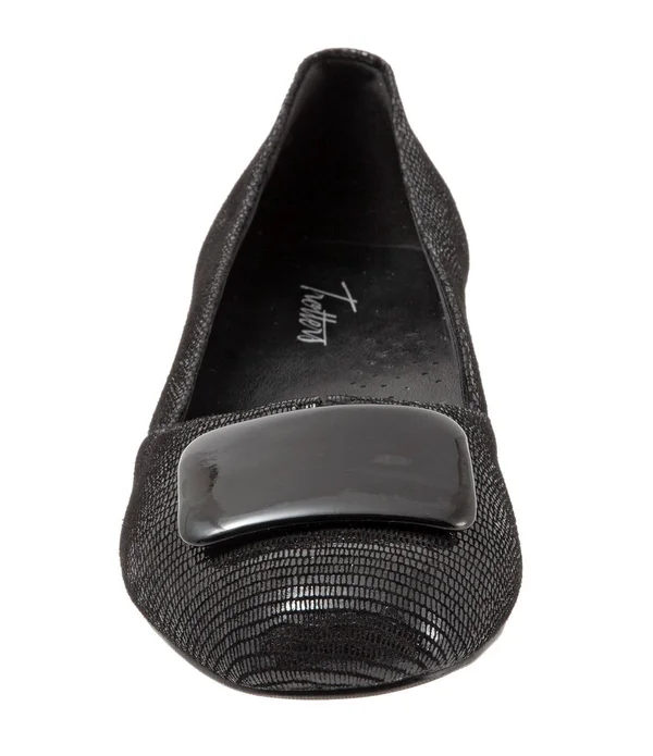 Trotters Delse Pumps - Women's, Black Lizard, Size: 6.5