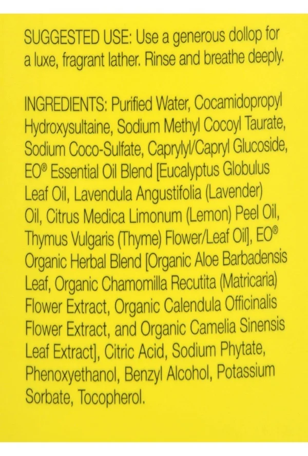 EO Products Liquid Hand Soap Lemon and Eucalyptus - 128 fl oz