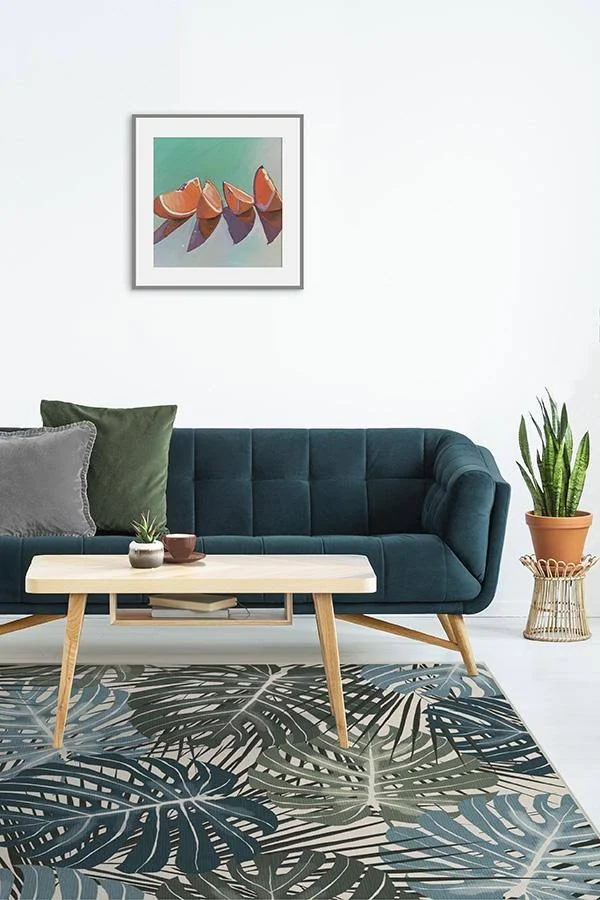 6&x9& - Machine Washable Area Rug, Kid & Pet Friendly, Indoor Rug, Monstera Jade Rug, Ruggable