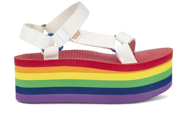 Teva Women's Flatform Universal Sandals - White/ Rainbow