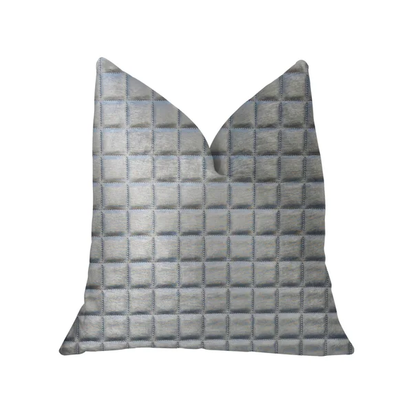 Plutus Silverton Silver Artificial Leather Luxury Throw Pillow, Size: 22x22 x 22x22