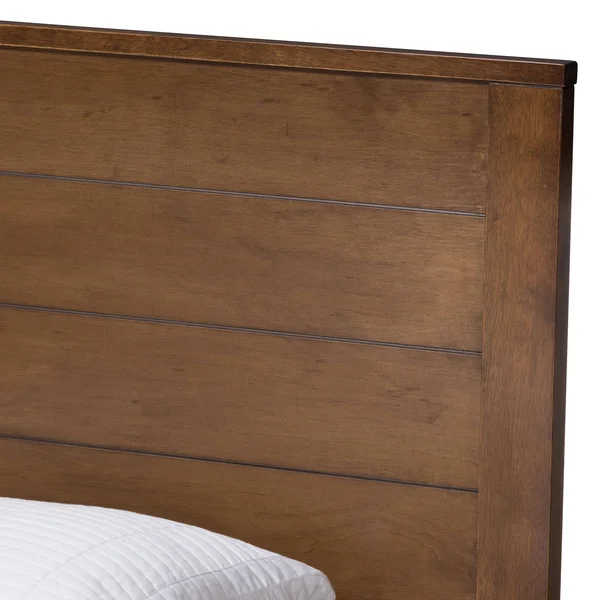Catalina Modern Classic Mission Style Walnut Finished Wood Platform Bed Brown Twin - Baxton Studio