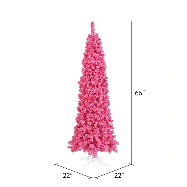 Vickerman K168756LED 5.5&x22x22 Flock Pink Pencil DL LED 150pk