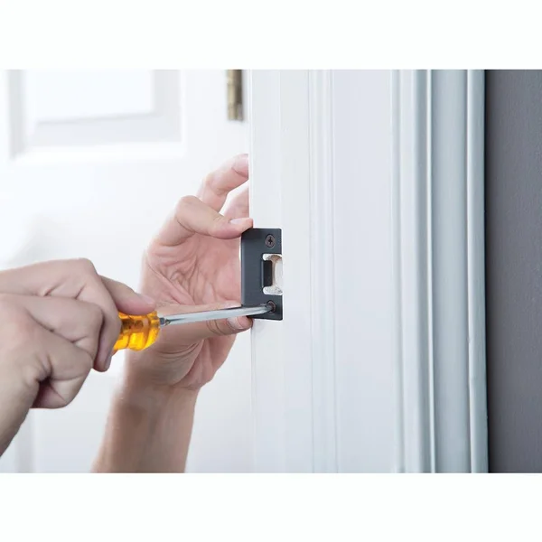 Schlage F40-BIR-BRK Birmingham Privacy Door Lever Set with Decorative Brookshire Satin Nickel