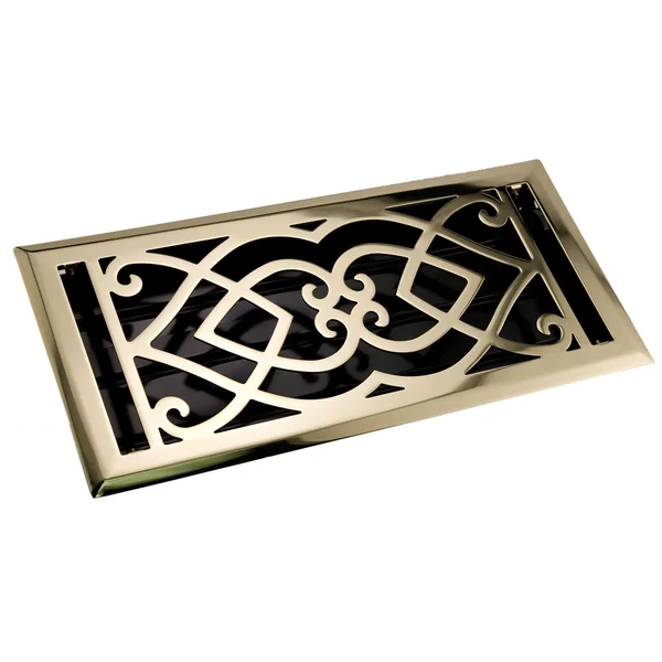 Victorian Steel Wall Register - Polished Brass 6x22x14x22 (7-1/4x22x15x22 Overall) - Signature Hardware 253827