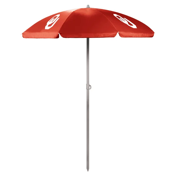 Picnic Time Oklahoma Sooners Portable Beach Umbrella, Red