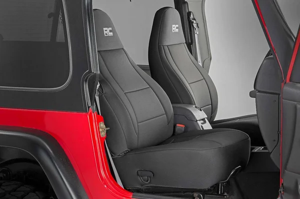 Rough Country Jeep Neoprene Seat Cover Set Black 97-02 Wrangler TJ - 91000