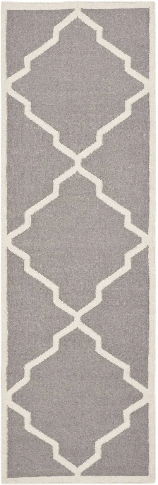 Safavieh 9& x 12& Dhurries DHU567A Grey - Ivory Rug