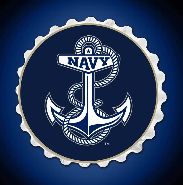 Grimm Industries NA-210-02 Team Spirit Bottle Cap Wall Sign - NA ANCHOR, Navy & White