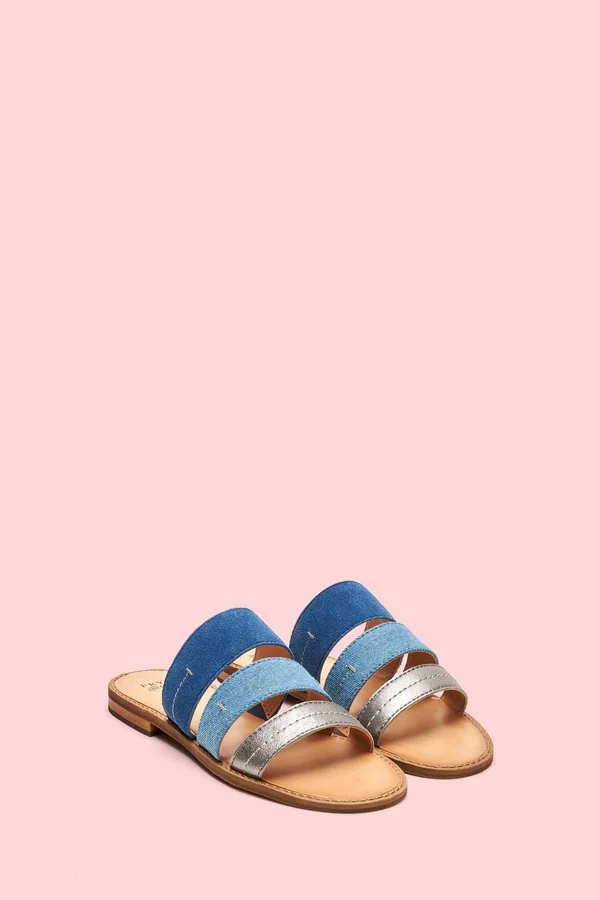 Frye - Evie 3 Band Slide, 8.5 US, Blue