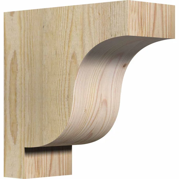Ekena Millwork COR04X10X10NEW00RDF 4x22W x 10x22D x 10x22H Newport Rough Sawn Corbel, Douglas Fir