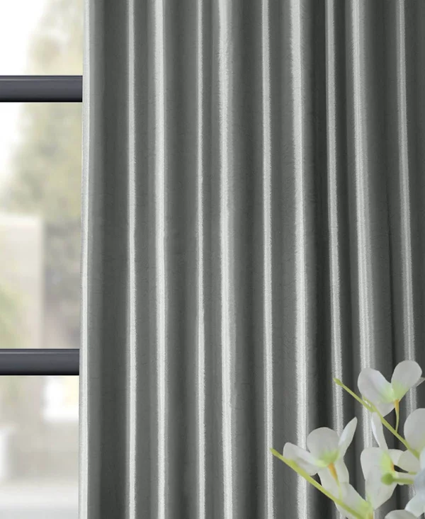 Platinum (White) Faux Silk Taffeta Curtain