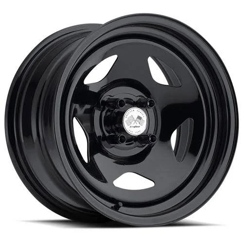 U.S. Wheel : Wheel, 021 Series Drift Star FWD, Steel, Gloss Black, 14 inch x 6.0 in., 4 x Wheels