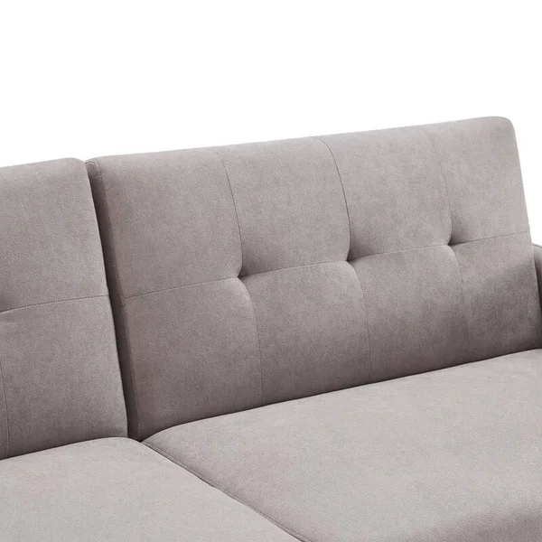 Modern Linen Convertible Folding Futon Sofa Bed for Apartment, Dorm - Grey