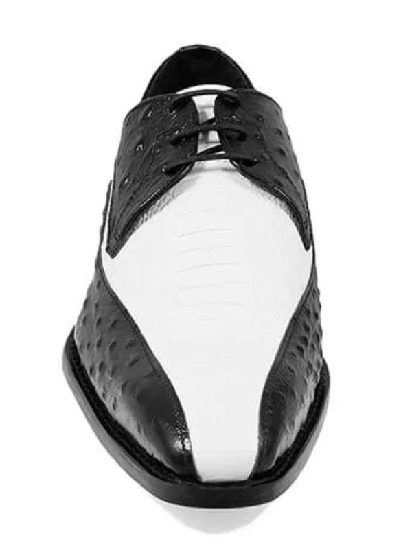 Stacy Adams Trevi Leather Sole Bike Toe Oxford Shoes Black/White 25367-111 - 8