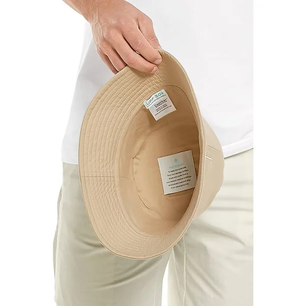 Coolibar UPF 50+ Men's Gavin Cotton Bucket Hat - Sun Protective