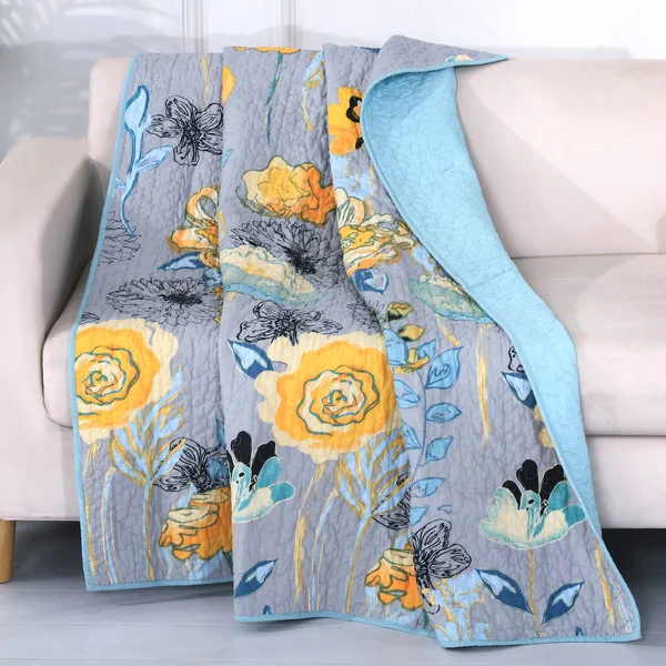 Greenland Home Watercolor Dream Throw Blanket, Gray, 50 x 60 inches