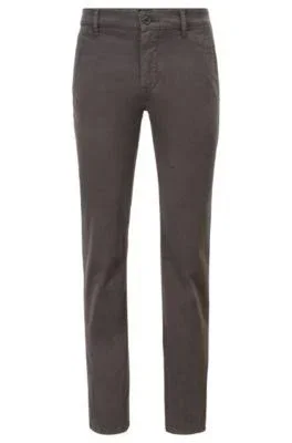 Hugo Boss - Slim Fit Casual Chinos in Brushed Stretch Cotton - Charcoal