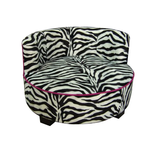 Ore International Round Pet Zebra Upholstered Print Furniture