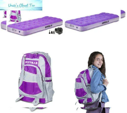 Airbedz Pittman PPIPPLKIDMAT Kid's Twin Air Mattress Purple w/ Battery Air Pump