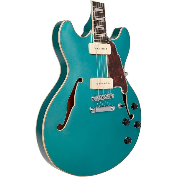 D&Angelico Premier Series DC Boardwalk Semi-Hollow Electric Guitar with Seymour Duncan P90s Ocean Turquoise