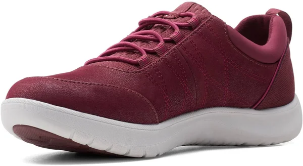 Clarks Adella Holly Women's Shoes Burgundy Textile : 7.5 B