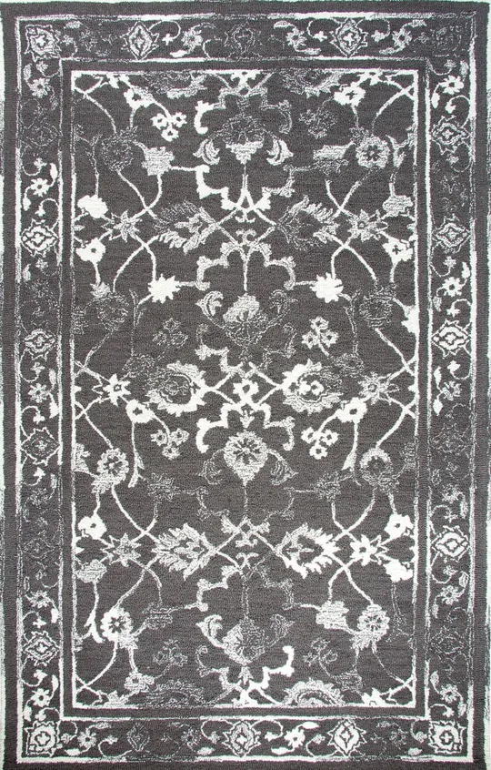Dynamic Rugs Avalon 88802 Rug, 5' x 8', Ivory/Light Blue