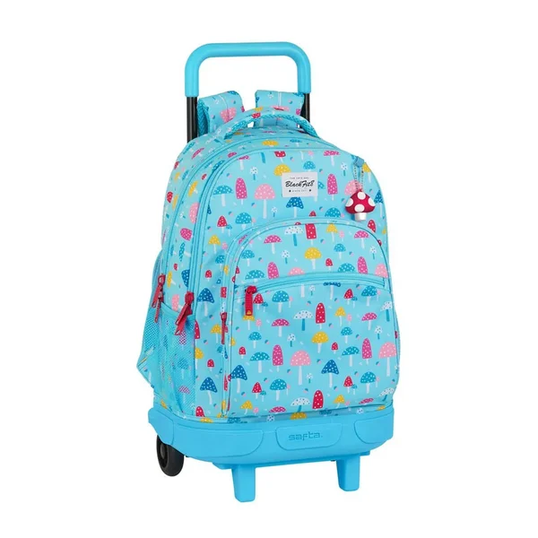 School Rucksack with Wheels Compact Blackfit8 Mushrooms