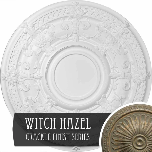 33 7/8x22OD x 1 3/8x22P Dauphine Ceiling Medallion (Fits Canopies Up to 13 1/4x22) - Hand-Painted Witch Hazel Crackle