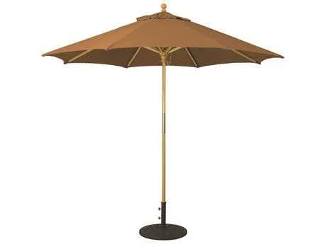 Galtech Classic 9-ft. Wood Sunbrella Market Umbrella, Size: 48, Yellow