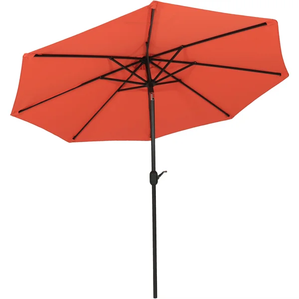 Sunnydaze 9-Foot Fade Resistant Patio Umbrella with Auto Tilt - Burnt Orange