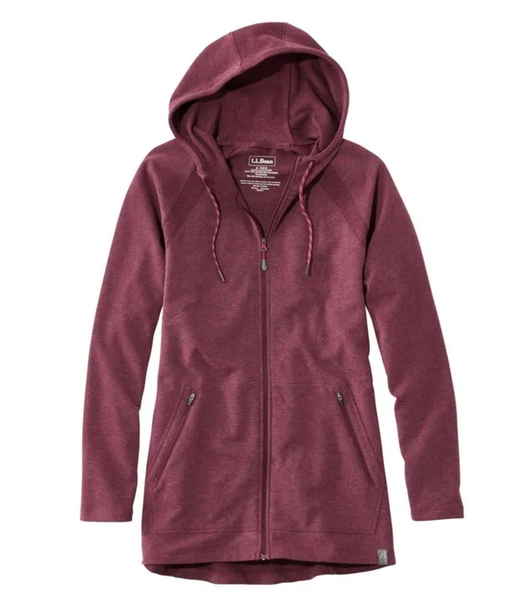 Women's Petite L.L.Bean Cozy Full-Zip Hooded Sweatshirt Red Large - L.L.Bean